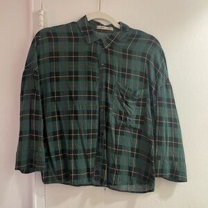 Green Plaid women's Shirt